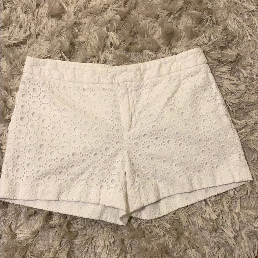Crown & Ivy white lace eyelet shorts, 8